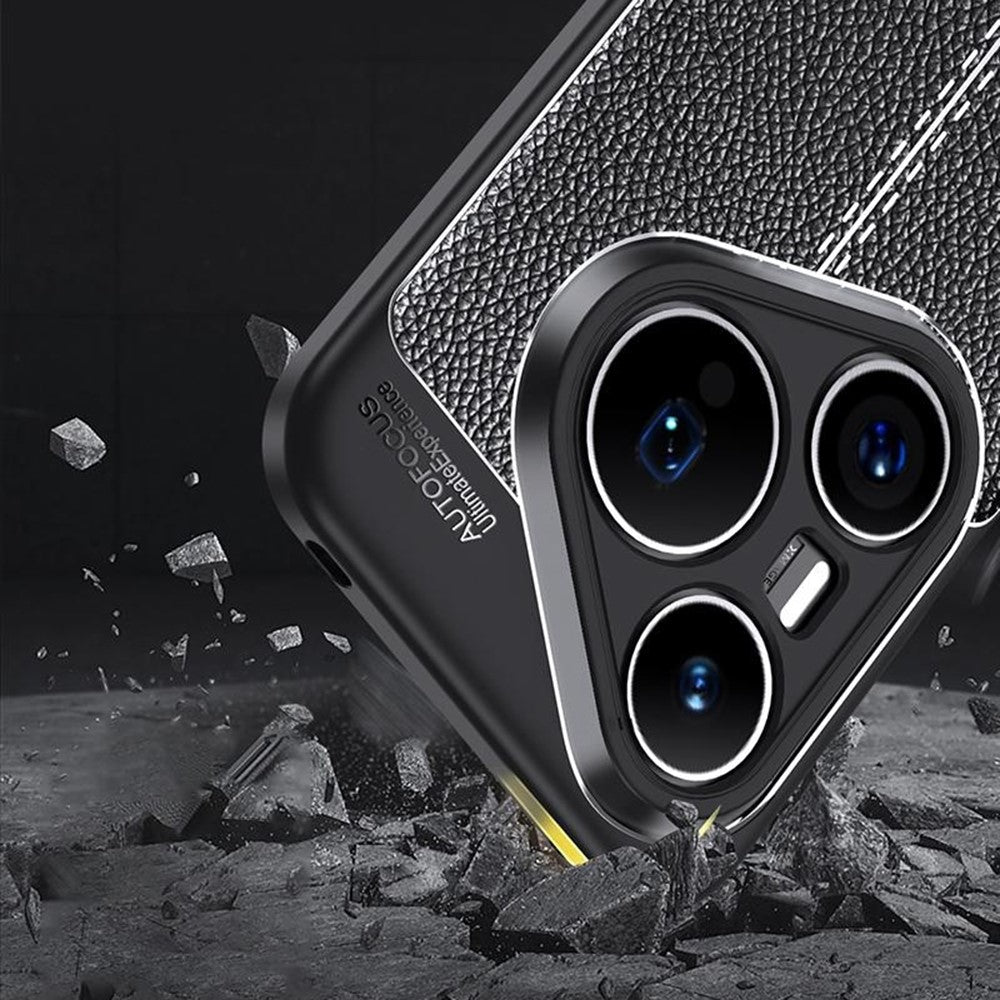 For Huawei Pura 80 Pro / 80 Pro+ Case Litchi Texture TPU Flexible Phone Cover, Black