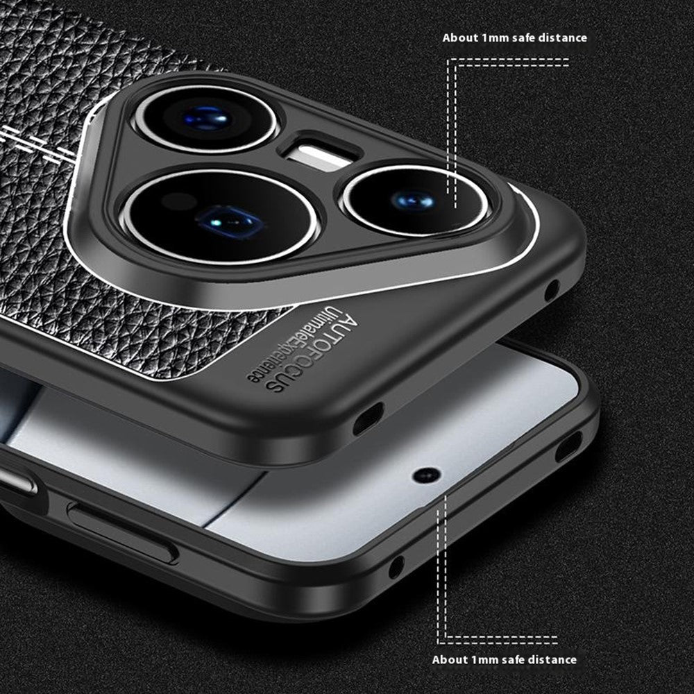 For Huawei Pura 80 Pro / 80 Pro+ Case Litchi Texture TPU Flexible Phone Cover, Black