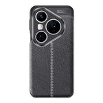 For Huawei Pura 80 Pro / 80 Pro+ Case Litchi Texture TPU Flexible Phone Cover, Black