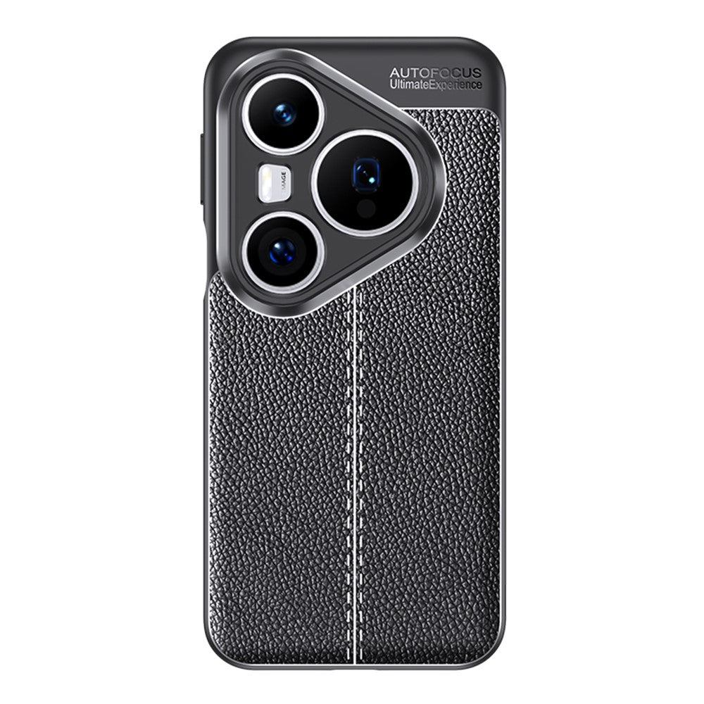For Huawei Pura 80 Pro / 80 Pro+ Case Litchi Texture TPU Flexible Phone Cover, Black