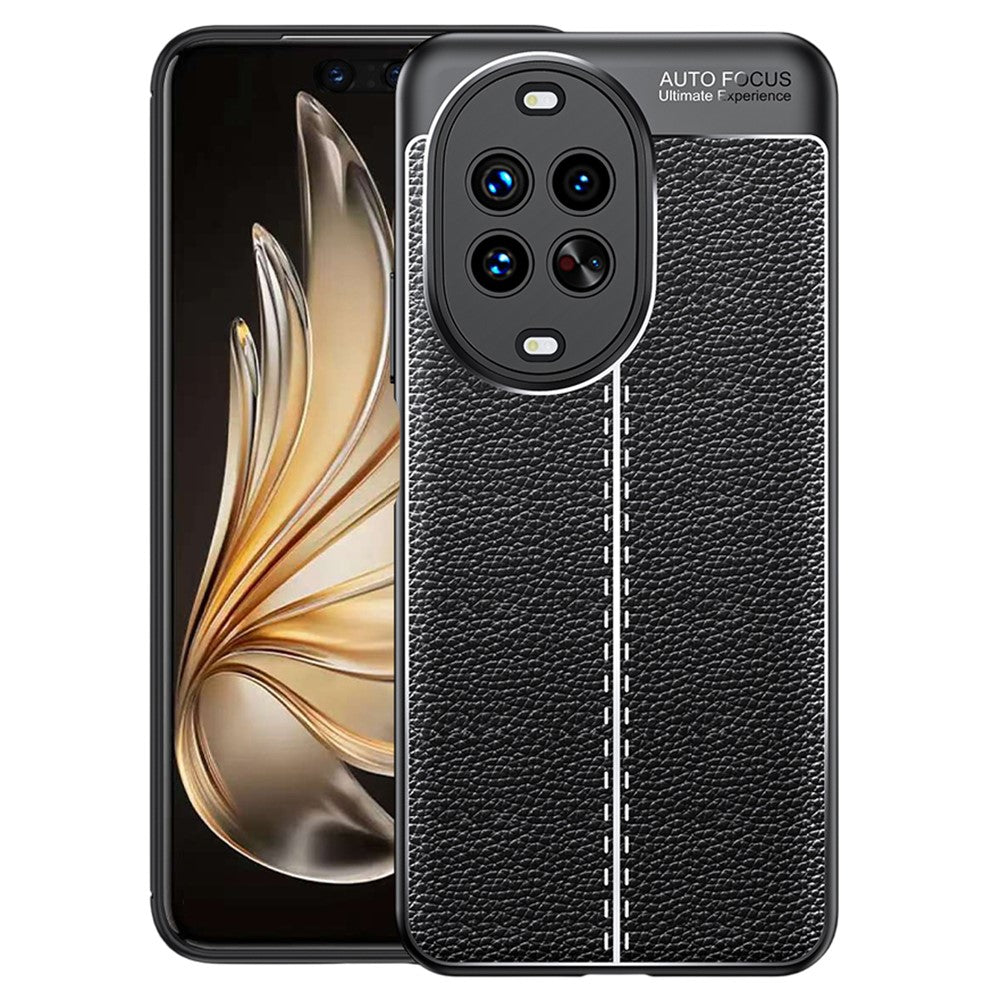 Huawei Nova 14 Pro 5G-skal med litchitextur och flexibelt TPU-skal, svart