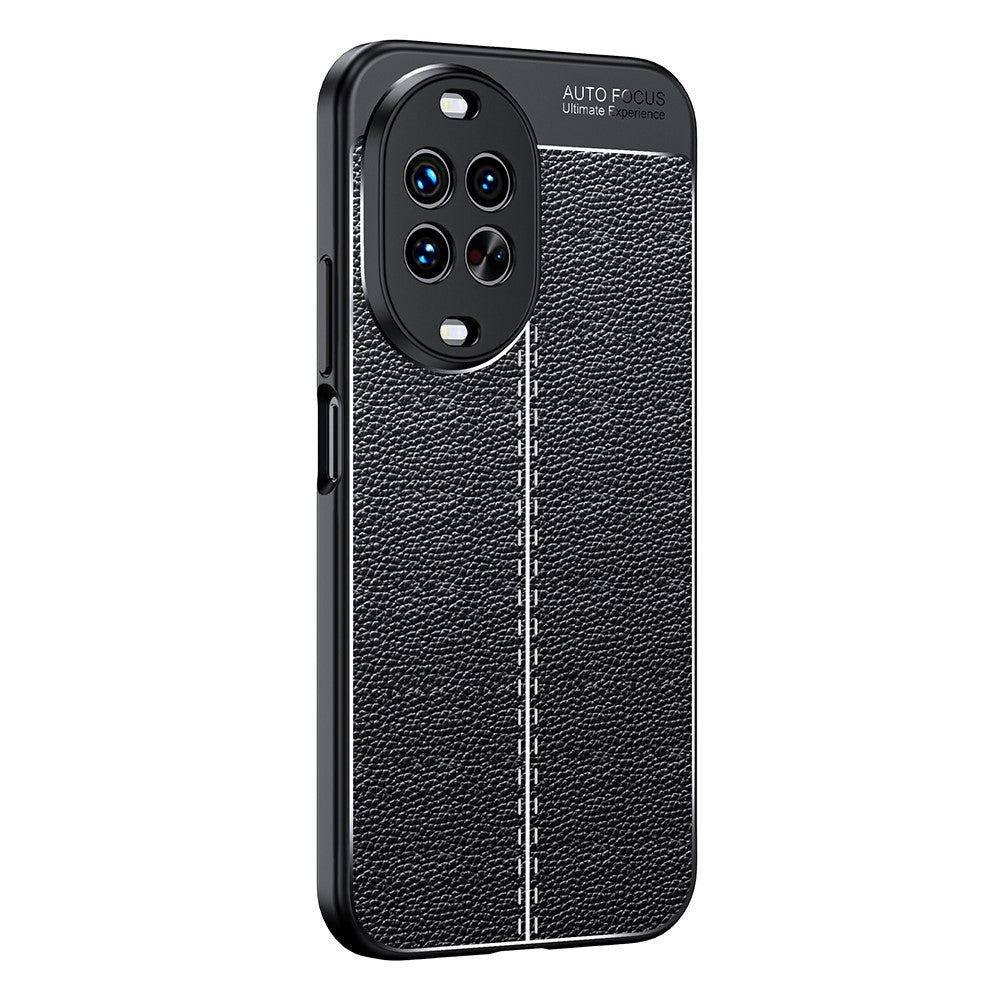 Huawei Nova 14 Pro 5G-skal med litchitextur och flexibelt TPU-skal, svart