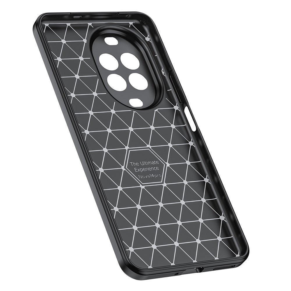 For Huawei nova 14 Pro 5G Case Litchi Texture TPU Flexible Phone Cover, Black
