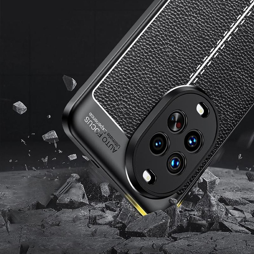 For Huawei nova 14 Pro 5G Case Litchi Texture TPU Flexible Phone Cover, Black