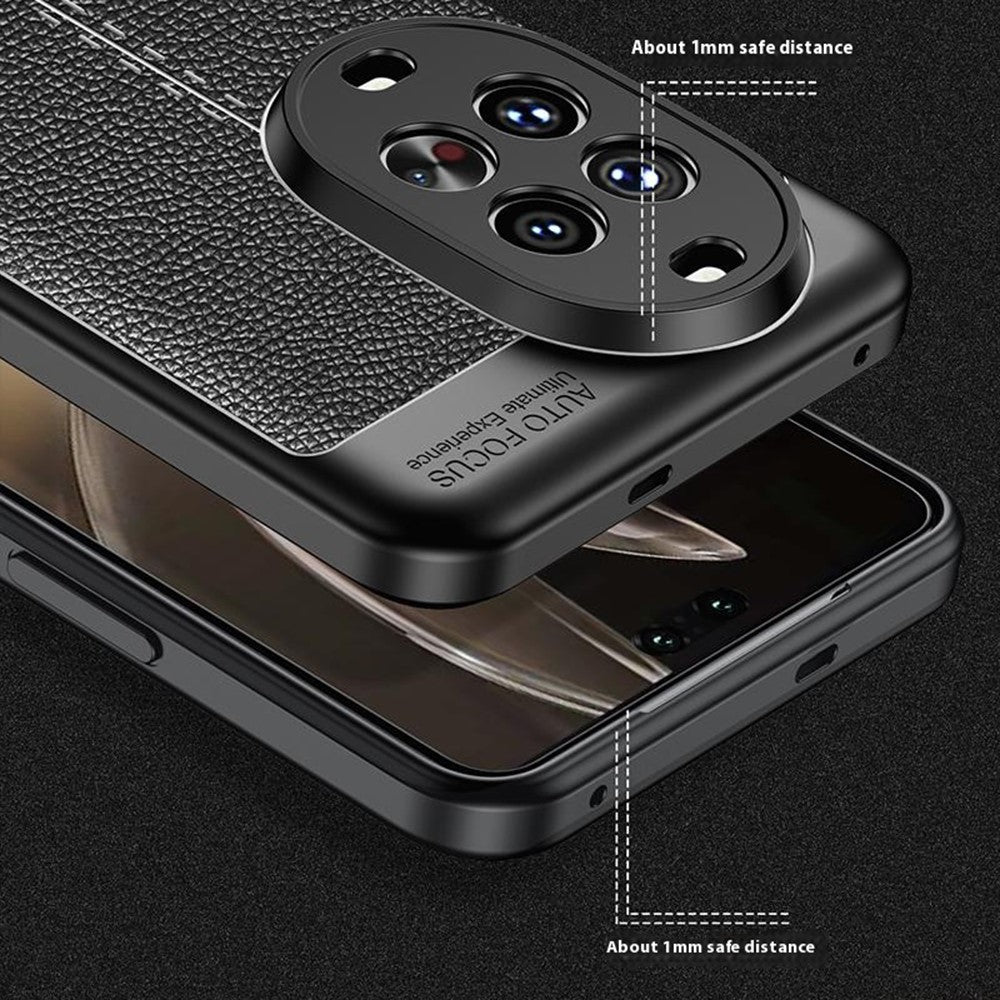 For Huawei nova 14 Pro 5G Case Litchi Texture TPU Flexible Phone Cover, Black