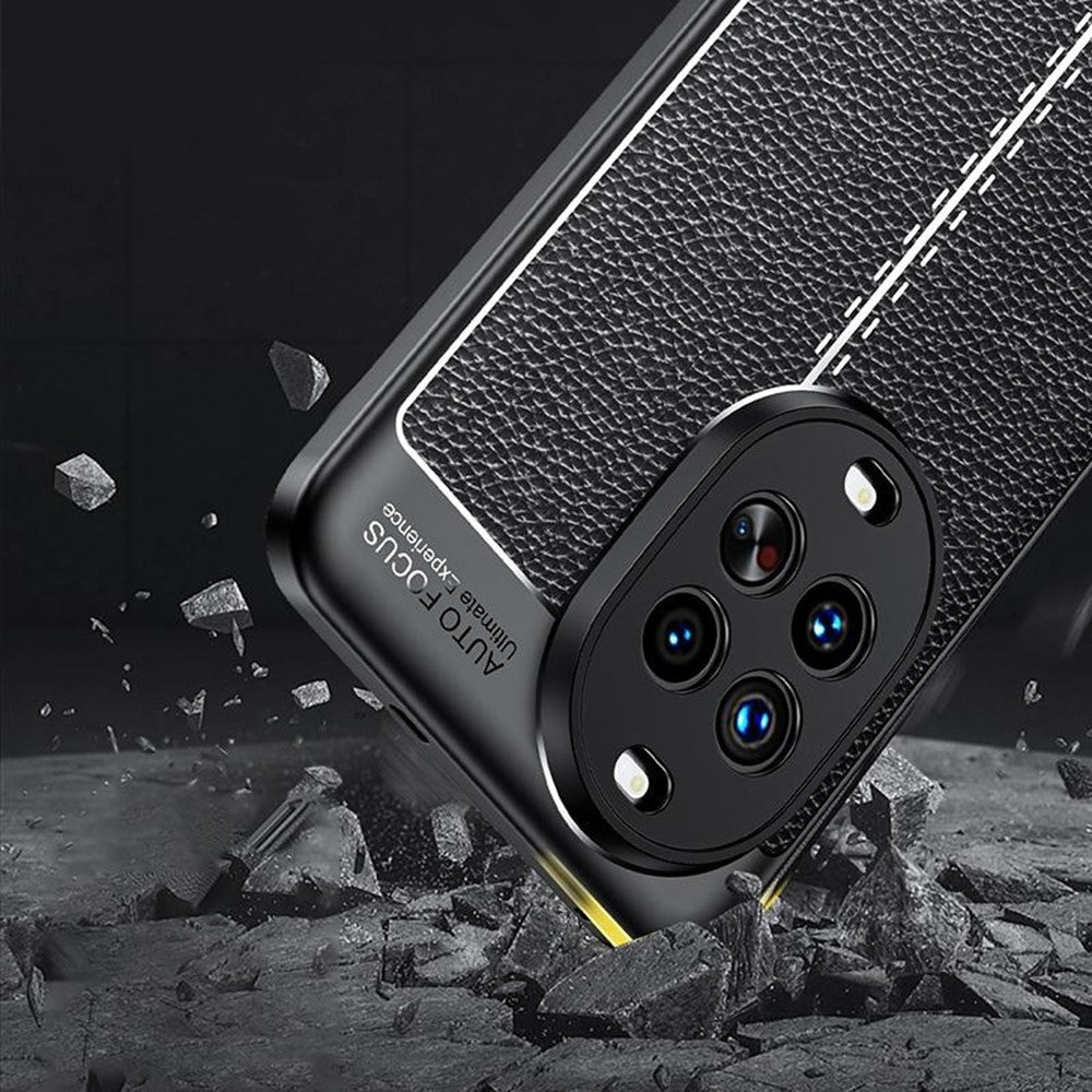 For Huawei nova 14 Ultra 5G Case Litchi Texture TPU Flexible Phone Cover, Black