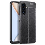 Til Samsung Galaxy A18 5G / A18 4G / A17 5G / A17 4G Cover Litchi tekstur TPU fleksibel telefoncover, sort