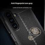 Til Samsung Galaxy A18 5G / A18 4G / A17 5G / A17 4G Cover Litchi tekstur TPU fleksibel telefoncover, sort