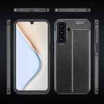 Til Samsung Galaxy A18 5G / A18 4G / A17 5G / A17 4G Cover Litchi tekstur TPU fleksibel telefoncover, sort