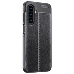 Til Samsung Galaxy A18 5G / A18 4G / A17 5G / A17 4G Cover Litchi tekstur TPU fleksibel telefoncover, sort