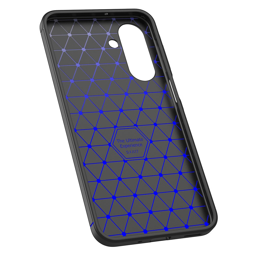 Til Samsung Galaxy A18 5G / A18 4G / A17 5G / A17 4G Cover Litchi tekstur TPU fleksibel telefoncover, sort