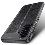 Til Samsung Galaxy A18 5G / A18 4G / A17 5G / A17 4G Cover Litchi tekstur TPU fleksibel telefoncover, sort