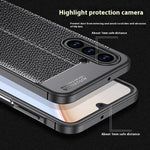 Til Samsung Galaxy A18 5G / A18 4G / A17 5G / A17 4G Cover Litchi tekstur TPU fleksibel telefoncover, sort