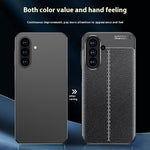 Til Samsung Galaxy A18 5G / A18 4G / A17 5G / A17 4G Cover Litchi tekstur TPU fleksibel telefoncover, sort