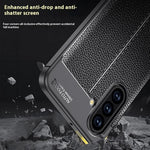 Til Samsung Galaxy A18 5G / A18 4G / A17 5G / A17 4G Cover Litchi tekstur TPU fleksibel telefoncover, sort