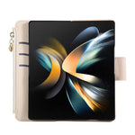 For Samsung Galaxy Z Fold7 5G Case Zipper Wallet Leather Phone Cover with Wrist Strap