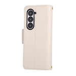 For Samsung Galaxy Z Fold7 5G Case Zipper Wallet Leather Phone Cover with Wrist Strap