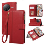 For Xiaomi Redmi K80 Pro 5G / Poco F7 Ultra 5G Case Multi Card Slots Zipper Leather Phone Cover with Wrist Strap