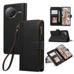 For Xiaomi Redmi K80 Pro 5G / Poco F7 Ultra 5G Case Multi Card Slots Zipper Leather Phone Cover with Wrist Strap