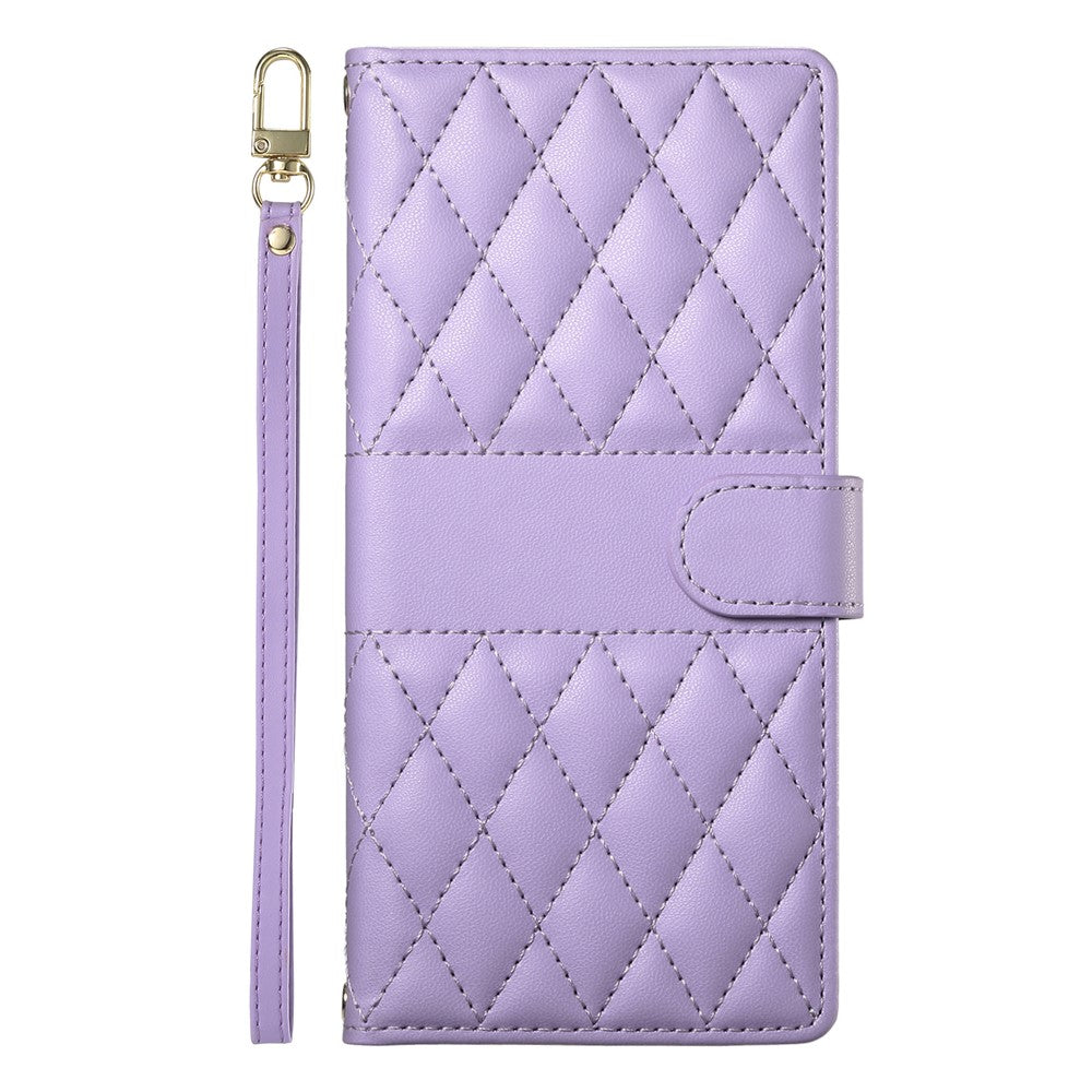 For Huawei nova 14 5G Case Rhombus Stitching Wallet Stand Leather Phone Cover with Long  /  Short Strap