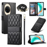For Huawei nova 14 Ultra 5G Case Rhombus Stitching Wallet Stand Leather Phone Cover with Long  /  Short Strap