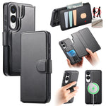 CASENEO For Samsung Galaxy S25 Edge Magnetic Case  RFID Blocking Wallet Detachable Leather Phone Cover with Wristband
