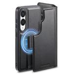 CASENEO For Samsung Galaxy S25 Edge Magnetic Case  RFID Blocking Wallet Detachable Leather Phone Cover with Wristband