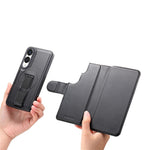 CASENEO For Samsung Galaxy S25 Edge Magnetic Case  RFID Blocking Wallet Detachable Leather Phone Cover with Wristband