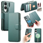 CASENEO For Samsung Galaxy S25 Edge Magnetic Case  RFID Blocking Wallet Detachable Leather Phone Cover with Wristband