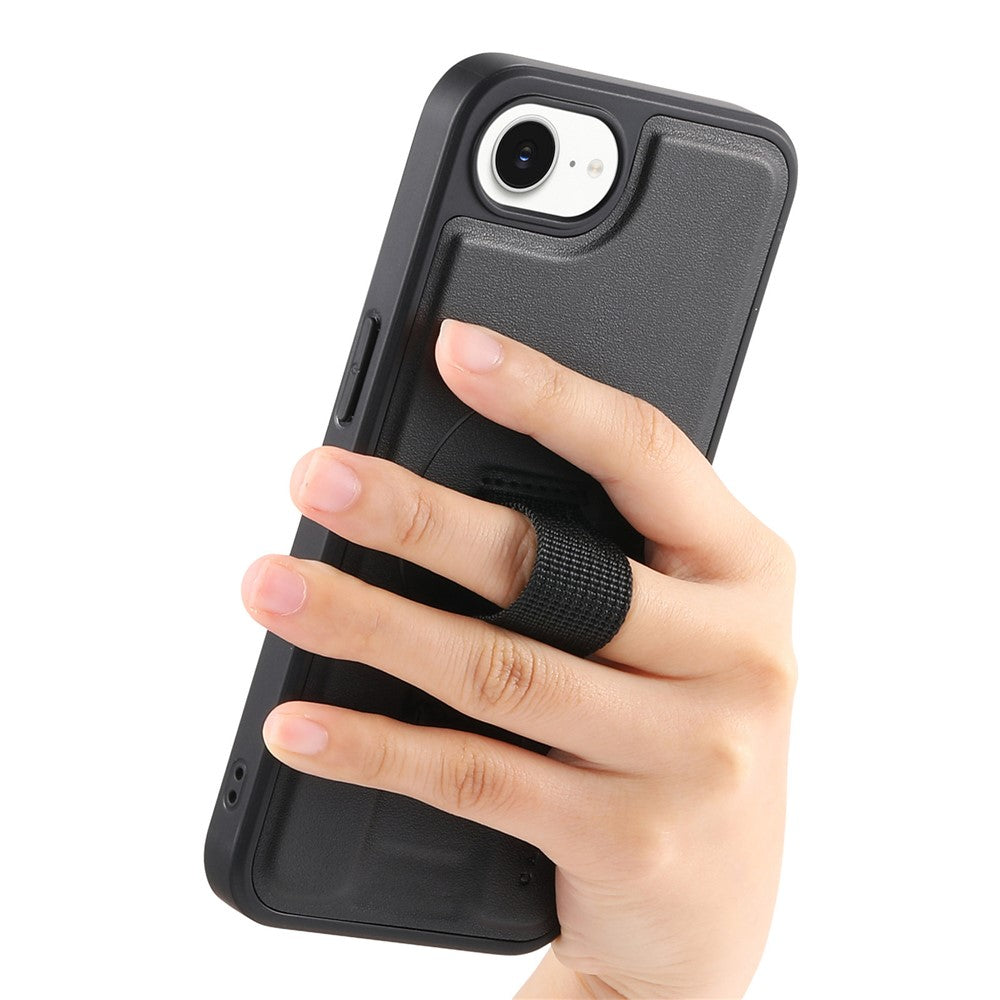 CASENEO For iPhone 17e / 16e Magnetic Case  RFID Blocking Wallet Detachable Leather Phone Cover with Wristband