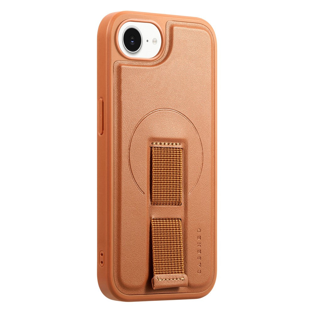 CASENEO For iPhone 17e / 16e Magnetic Case  Wristband PU Leather + PC Shockproof Phone Cover