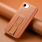CASENEO For iPhone 17e / 16e Magnetic Case  Wristband PU Leather + PC Shockproof Phone Cover