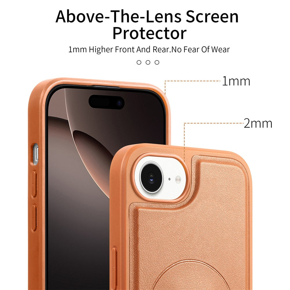 CASENEO For iPhone 17e / 16e Magnetic Case  Wristband PU Leather + PC Shockproof Phone Cover