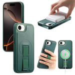 CASENEO For iPhone 17e / 16e Magnetic Case  Wristband PU Leather + PC Shockproof Phone Cover