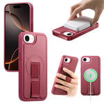 CASENEO For iPhone 17e / 16e Magnetic Case  Wristband PU Leather + PC Shockproof Phone Cover