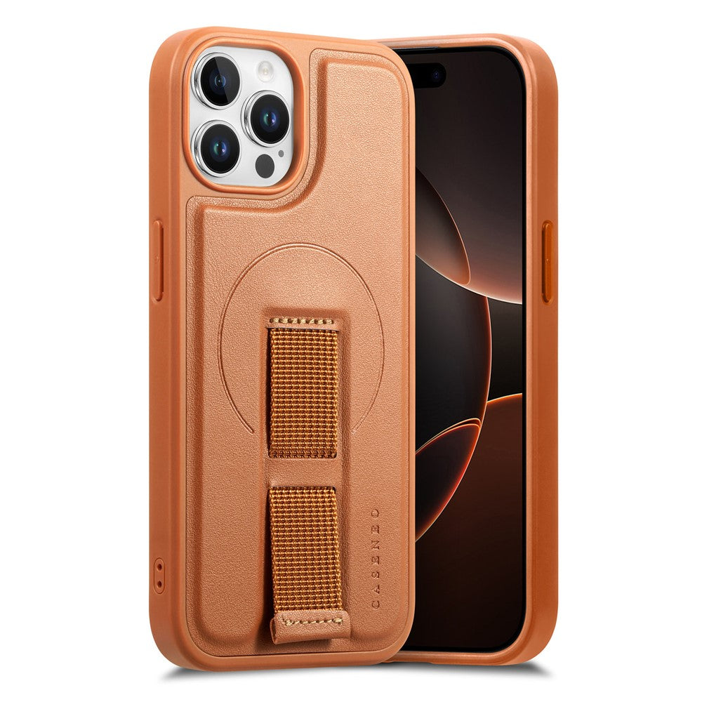 CASENEO For iPhone 12 6.1 inch / iPhone 12 Pro 6.1 inch Magnetic Case  Wristband PU Leather + PC Shockproof Phone Cover