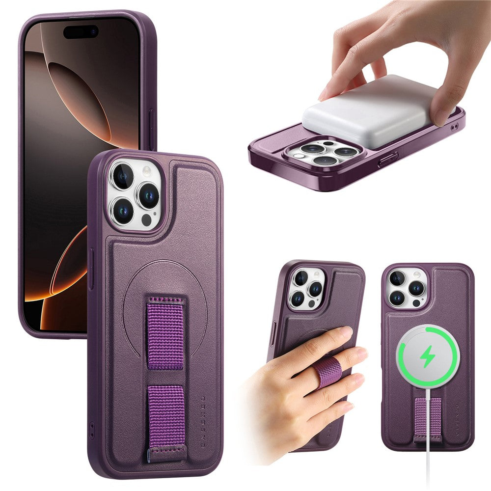 CASENEO For iPhone 12 6.1 inch / iPhone 12 Pro 6.1 inch Magnetic Case  Wristband PU Leather + PC Shockproof Phone Cover