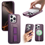 CASENEO For iPhone 14 Pro Magnetic Case  Wristband PU Leather + PC Shockproof Phone Cover
