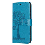 Magnetic Clasp Phone Cover For Xiaomi Redmi A1 4G / A2 4G , Anti-scratch PU Leather Imprinted Owl Tree Pattern Phone Case Wallet Stand