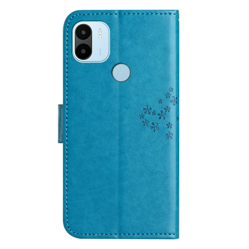 Magnetic Clasp Phone Cover For Xiaomi Redmi A1 4G / A2 4G , Anti-scratch PU Leather Imprinted Owl Tree Pattern Phone Case Wallet Stand