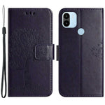 Magnetic Clasp Phone Cover For Xiaomi Redmi A1 4G / A2 4G , Anti-scratch PU Leather Imprinted Owl Tree Pattern Phone Case Wallet Stand