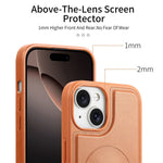 CASENEO For iPhone 15 Magnetic Case  Wristband PU Leather + PC Shockproof Phone Cover