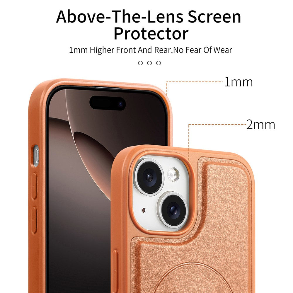 CASENEO For iPhone 15 Magnetic Case  Wristband PU Leather + PC Shockproof Phone Cover
