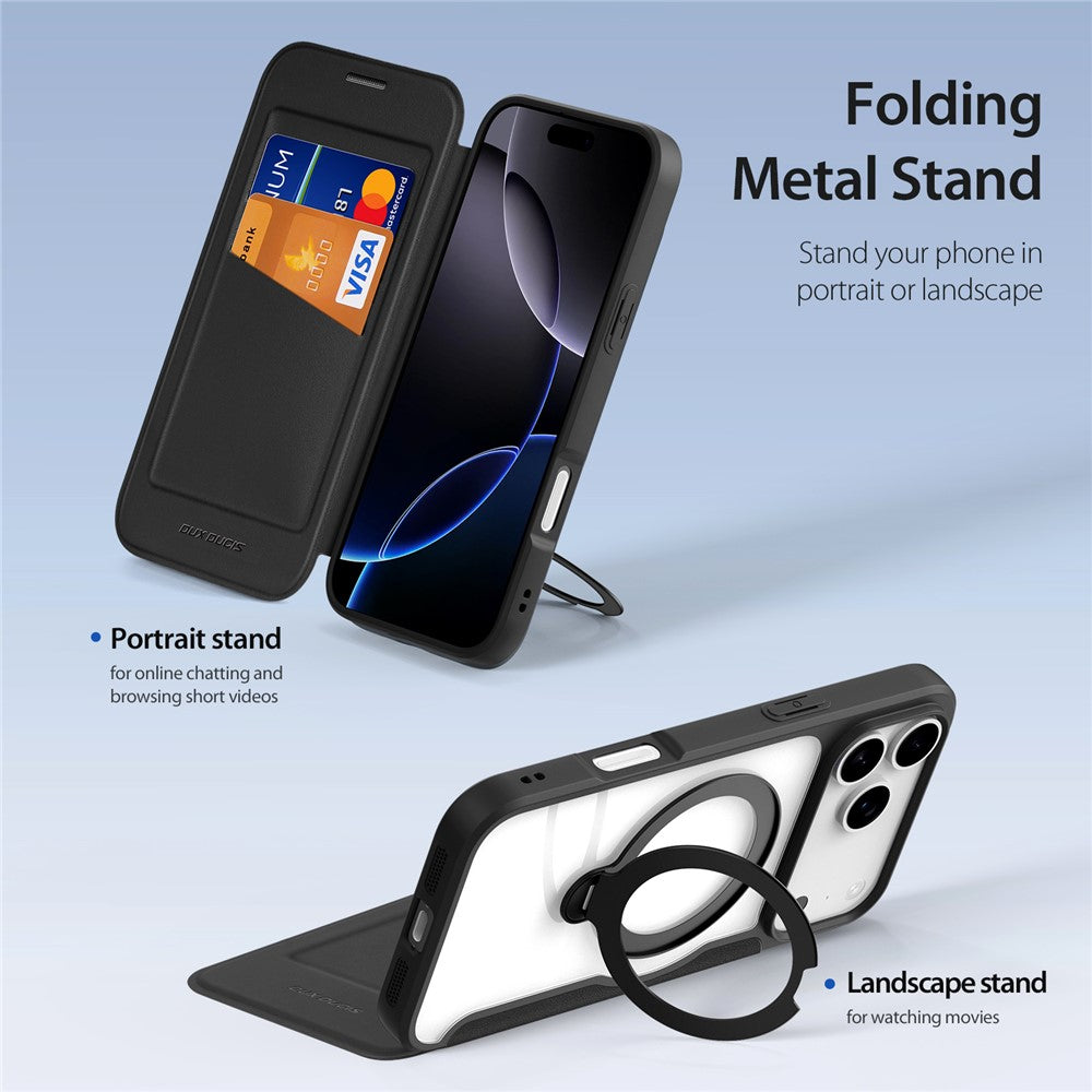 DUX DUCIS For iPhone 17 Pro Max Leather Case  Skin X Pro Series Rotary Kickstand Cover Compatible with MagSafe