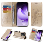 For Oppo Reno13 Pro 5G / Oppo Reno14 Pro 5G (China) / Oppo Reno14 Pro 5G (Global) Leather Case Butterfly Floral Imprint Wallet Stand Cover