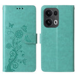 For Oppo Reno13 Pro 5G / Oppo Reno14 Pro 5G (China) / Oppo Reno14 Pro 5G (Global) Leather Case Butterfly Floral Imprint Wallet Stand Cover