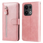 Oppo Reno14 Pro 5G (Kina) / Oppo Reno13 Pro 5G / Oppo Reno14 Pro 5G (Global) PU-läderfodral med dragkedja och plånboksfodral, stativ