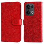 Oppo Reno14 Pro 5G (Kina) / Oppo Reno13 Pro 5G / Oppo Reno14 Pro 5G (Global) fodral med plånbok i läder med solrosmotiv