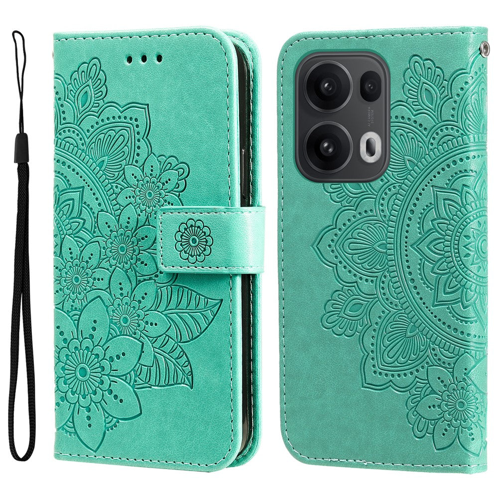 Oppo Reno14 Pro 5G (Kina) / Oppo Reno13 Pro 5G / Oppo Reno14 Pro 5G (Global) fodral blommönster PU-läder plånboksfodral