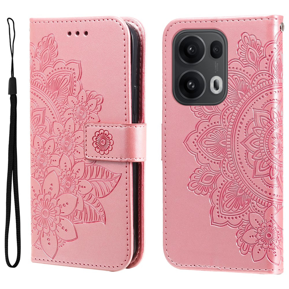 Oppo Reno14 Pro 5G (Kina) / Oppo Reno13 Pro 5G / Oppo Reno14 Pro 5G (Global) fodral blommönster PU-läder plånboksfodral